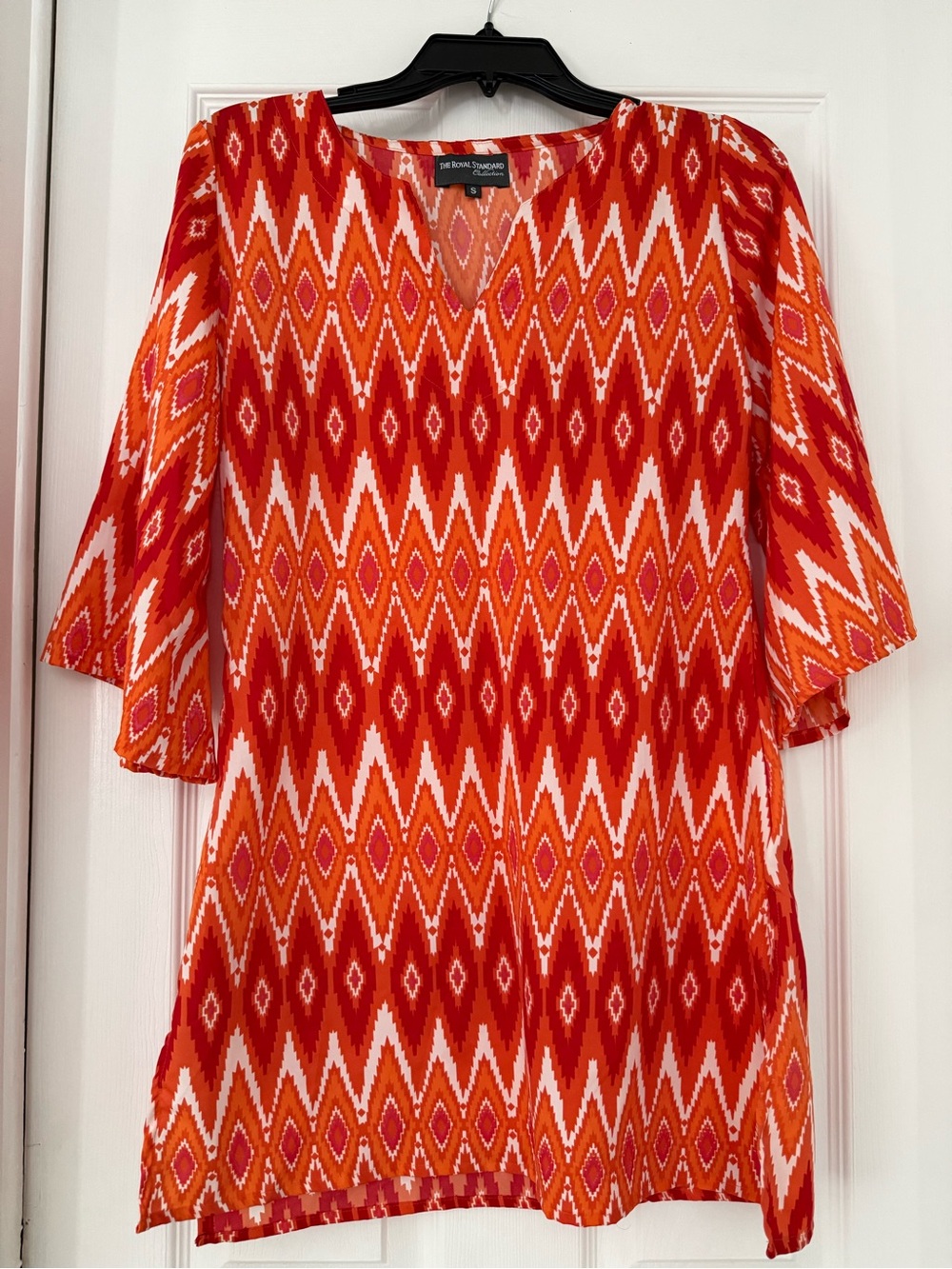 The Royal Standard Red & Orange Zigzag V-Neck Tunic